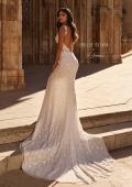 Picture of: Floral Lace Wedding Dress with Sheer Bodice and Open Back in ivory, Style: J2338, Back Picture