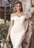 Picture of: Luxe Jersey Off the Shoulder Gown with Ruching in ivory, Style: J2013, Detail Picture 1