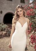 Picture of: Luxe Knit Gown with Draped Neckline and Open Back in ivory, Style: J2018, Detail Picture 1