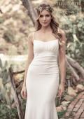Picture of: Ruched Long Wedding Gown in Luxe Knit Jersey in ivory, Style: J2038, Detail Picture 1