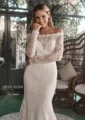 Picture of: Beautiful Lace Off the Shoulder Long Sleeve Gown in ivory, Style: J2091, Detail Picture 1