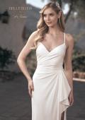 Picture of: Luxe Jersey Gown with Lace Back Details and Buttons in ivory, Style: J2098, Detail Picture 1