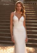Picture of: Chic Luxe Jersey Dress with Deep V Neckline and Ruched Waist Detail in ivory, Style: J2128, Detail Picture 1