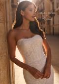 Picture of: Strapless Lace Fit and Flare Wedding Dress with Sweep Train in ivory, Style: J2333, Detail Picture 1