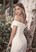 Picture of: Luxe Jersey Off the Shoulder Gown with Ruching in ivory, Style: J2013, Detail Picture 2