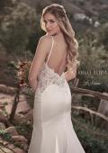Picture of: Silk Gown with Illusion Lace Bodice and Slit in ivory, Style: J2024, Detail Picture 2