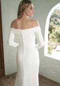 Picture of: Long Sleeve Off the Shoulder Knit Wedding Gown in ivory, Style: J2045, Detail Picture 2