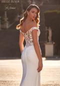 Picture of: Off the Shoulder Destination Wedding Dress with Lace Bodice and Illusion Back in ivory, Style: J2166, Detail Picture 2