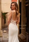 Picture of: Sheer Lace Bodice Jersey Wedding Dress with Buttons in ivory, Style: J2182, Detail Picture 2