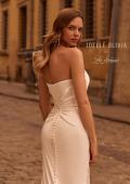 Picture of: Gorgeous Satin Strapless Wedding Dress with Ruching and Slit in ivory, Style: J2245, Detail Picture 2