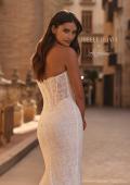 Picture of: Strapless Lace Fit and Flare Wedding Dress with Sweep Train in ivory, Style: J2333, Detail Picture 2