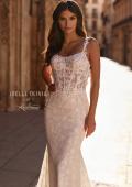 Picture of: Floral Lace Wedding Dress with Sheer Bodice and Open Back in ivory, Style: J2338, Detail Picture 2