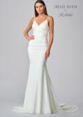 Picture of: Modern Jersey Luxe Knit Dress with Ruching and V Neckline in ivory, Style: J2035, Detail Picture 3