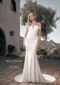 Picture of: Off the Shoulder V Neck Ruched Wedding Dress in ivory, Style: J2089, Detail Picture 3