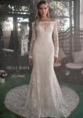 Picture of: Beautiful Lace Off the Shoulder Long Sleeve Gown in ivory, Style: J2091, Detail Picture 3