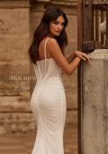 Picture of: Sheer Corset Fit and Flare Wedding Dress with Scoop Neck in ivory, Style: J2313, Detail Picture 3