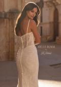 Picture of: Lace Corset Fit and Flare Wedding Dress with Spaghetti Straps in ivory, Style: J2319, Detail Picture 3