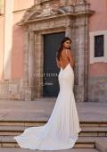 Picture of: Sleek Halter Fit and Flare Wedding Dress with Open Back in ivory, Style: J2324, Detail Picture 3