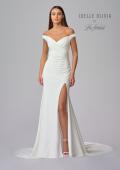 Picture of: Off the Shoulder Wedding Dress with Ruching and Slit in ivory, Style: J2004, Detail Picture 4