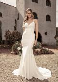 Picture of: Luxe Knit Gown with Draped Neckline and Open Back in ivory, Style: J2018, Detail Picture 4, Landscape