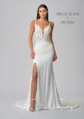 Picture of: Silk Gown with Illusion Lace Bodice and Slit in ivory, Style: J2024, Detail Picture 4