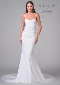 Picture of: Chic Square Neck Luxe Knit Jersey Gown with Lace Up Tie Back in ivory, Style: J2068, Detail Picture 4