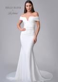 Picture of: Off the Shoulder V Neck Ruched Wedding Dress in ivory, Style: J2089, Detail Picture 4