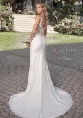 Picture of: Wrap Style Luxe Knot Dress with Sheer Lace Back in ivory, Style: J2103, Detail Picture 4