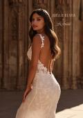 Picture of: Floral Lace Wedding Dress with Sheer Bodice and Open Back in ivory, Style: J2338, Detail Picture 4