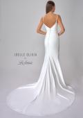 Picture of: Classic Luxe Knit Wedding Gown with Draped Slit Detail in ivory, Style: J2034, Detail Picture 5