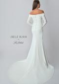 Picture of: Long Sleeve Off the Shoulder Knit Wedding Gown in ivory, Style: J2045, Detail Picture 5