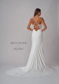 Picture of: Luxe Jersey Gown with Lace Back Details and Buttons in ivory, Style: J2098, Detail Picture 5