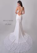 Picture of: Gorgeous Luxe Jersey Wedding Dress with Illusion Lace Bodice and Open Low Back in ivory, Style: J2118, Detail Picture 5