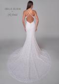 Picture of: Stretch Lace Long Wedding Dress with Slit and Scallop Details in ivory, Style: J2154, Detail Picture 5
