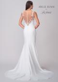 Picture of: Ruched Gown with High Slit and Illusion Button Back in ivory, Style: J2174, Detail Picture 5