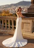 Picture of: Chic Luxe Jersey Wedding Dress with Ruching and Illusion Back in ivory, Style: J2228, Detail Picture 5