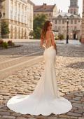 Picture of: Strapless Satin Fit and Flare Wedding Dress with Corset Back in ivory, Style: J2277, Detail Picture 5