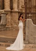Picture of: Sheer Corset Fit and Flare Wedding Dress with Scoop Neck in ivory, Style: J2313, Detail Picture 5