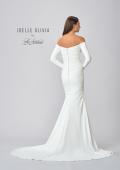 Picture of: Long Sleeve Plunge Neck Gown with Off the Shoulder Top in ivory, Style: J2033, Detail Picture 6