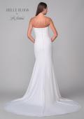 Picture of: Strapless Ruched Luxe Jersey Wedding Dress with Slit and Back Buttons in ivory, Style: J2073, Detail Picture 6