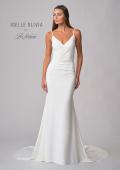 Picture of: Wrap Style Luxe Knot Dress with Sheer Lace Back in ivory, Style: J2103, Detail Picture 6