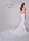 Picture of: Gorgeous Luxe Jersey Wedding Dress with Illusion Lace Bodice and Open Low Back in ivory, Style: J2118, Detail Picture 6