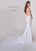 Picture of: Luxe Jersey Wedding Gown with Draped Necklien and Lace Illusion Back in ivory, Style: J2200, Detail Picture 6