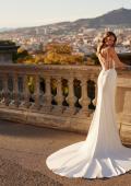 Picture of: Chic Luxe Jersey Wedding Dress with Ruching and Illusion Back in ivory, Style: J2228, Detail Picture 6, Landscape