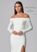 Picture of: Long Sleeve Off the Shoulder Knit Wedding Gown in ivory, Style: J2045, Detail Picture 7