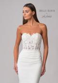 Picture of: Sweetheart Lace Bodice Gown with Ruched Skirt in ivory, Style: J2082, Detail Picture 7