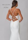 Picture of: Plunge Neck Ruched Dress with Lace Up Back in ivory, Style: J2087, Detail Picture 7