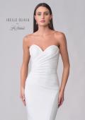 Picture of: Strapless Chic Luxe Jersey Gown with Ruching on the Bodice in ivory, Style: J2107, Detail Picture 7