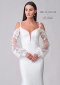 Picture of: Unique Jersey Wedding Gown with Balloon Sleeves and Cold Shoulder in ivory, Style: J2152, Detail Picture 7