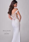 Picture of: Off the Shoulder Destination Wedding Dress with Lace Bodice and Illusion Back in ivory, Style: J2166, Detail Picture 7
